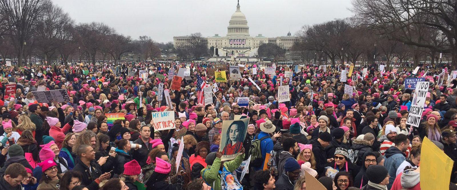 An approximate 500,000 women in Washington DC joined women worldwide in a day of protest.