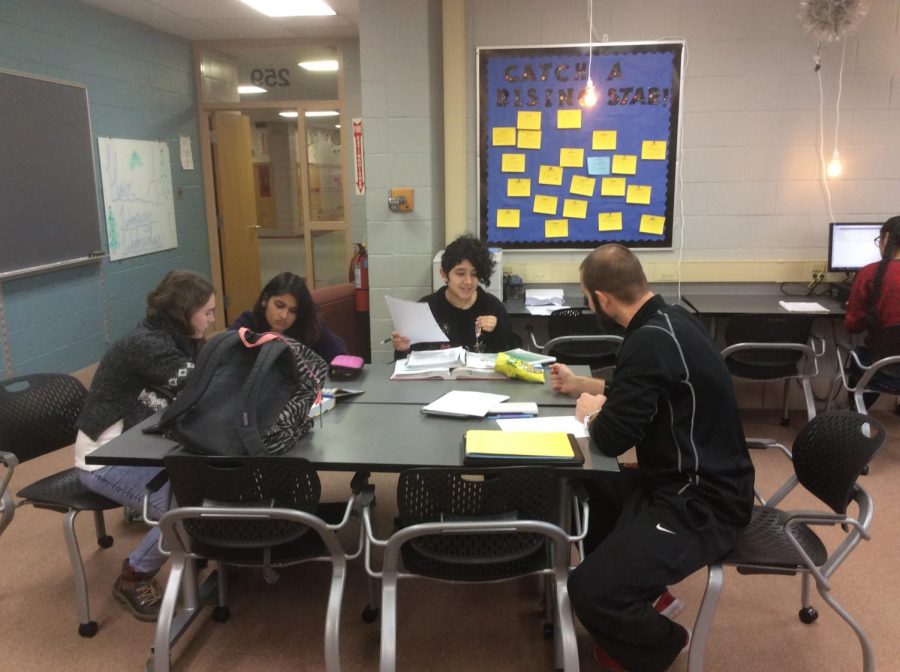 Mr.+Rafaj+works+with+students+after+school+in+the+AP+resource+room+