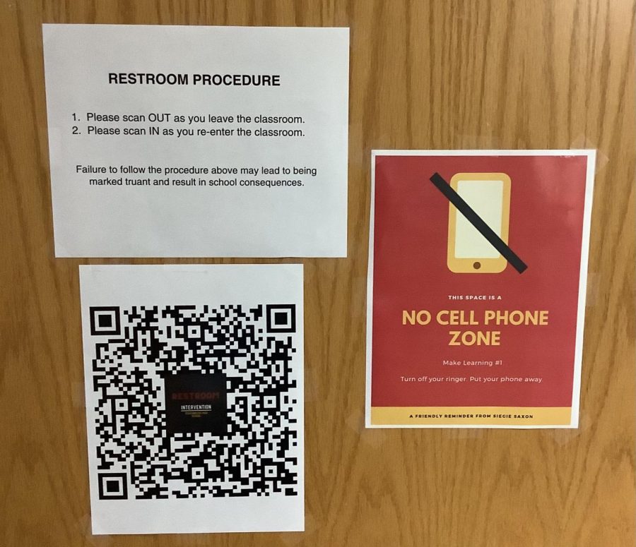 Schaumburg High School students now use a QR code to log time out of the classroom. 