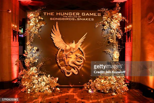 HOLLYWOOD, CALIFORNIA - NOVEMBER 13: Atmosphere during The Hunger Games: The Ballad Of Songbirds And Snakes Los Angeles Fan Event at TCL Chinese Theatre on November 13, 2023 in Hollywood, California. (Photo by Jon Kopaloff/Getty Images for Lionsgate)