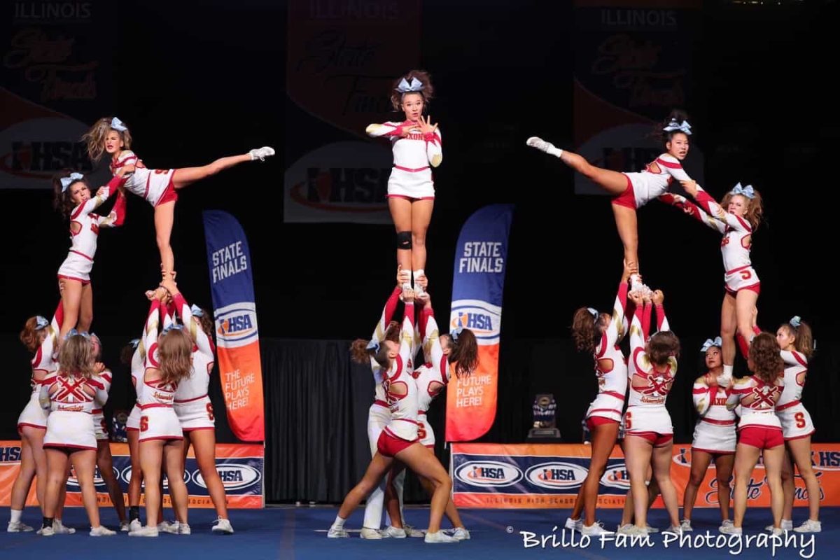 Saxon cheer finished 4th in 2026 state competition.